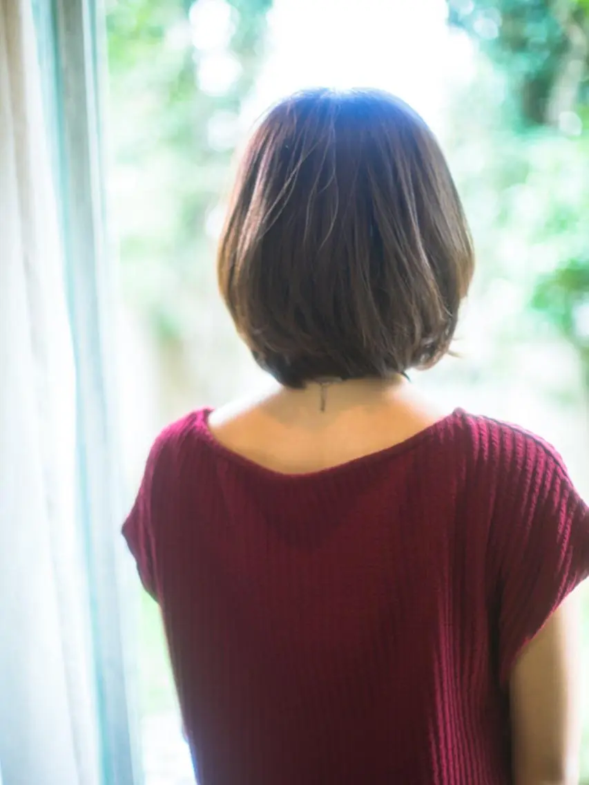 ミディアム ミディアムパーマ ボブ 伸ばしかけ レイヤーカット 福島 浩司のヘアスタイル