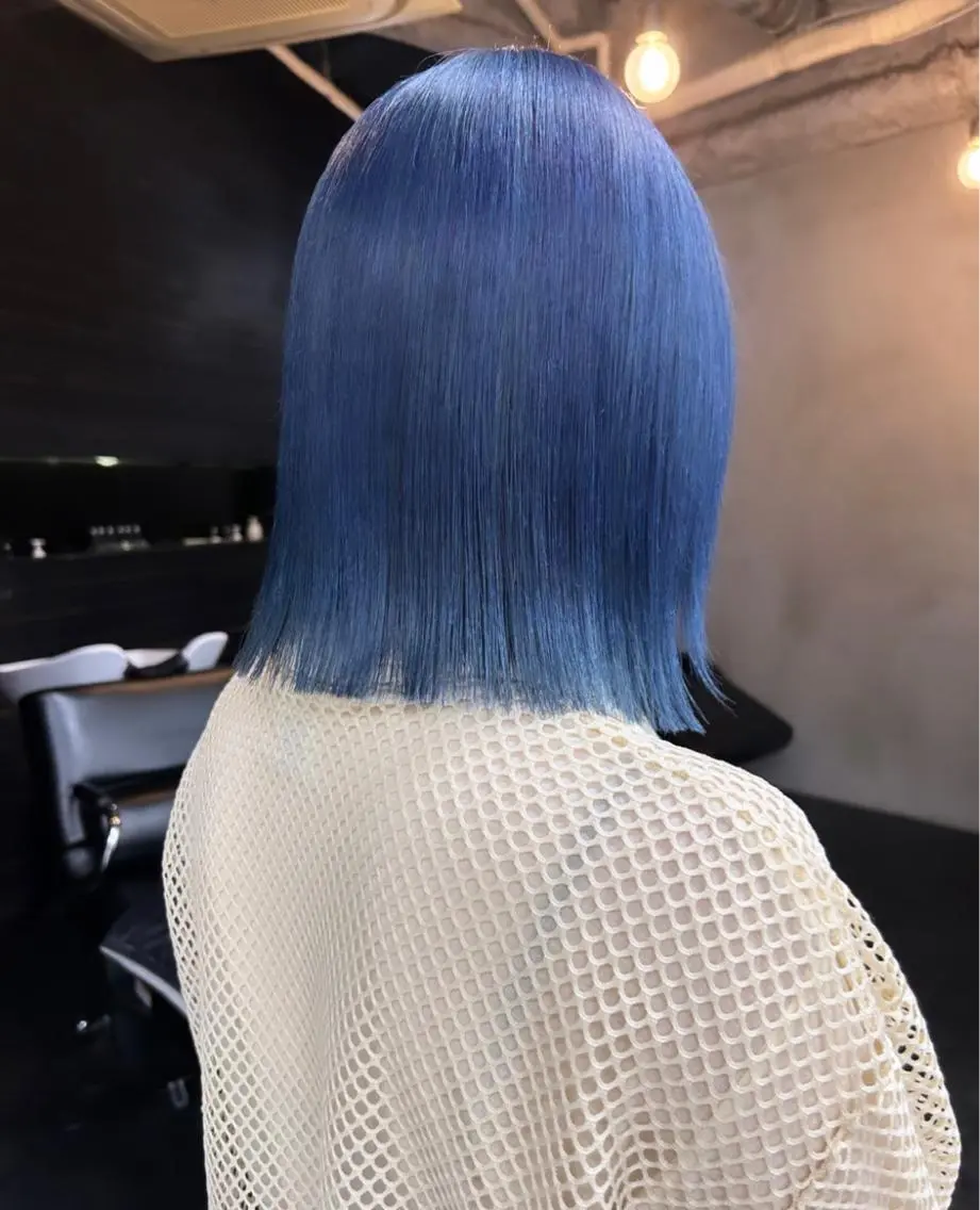 ミディアム カラー ブルーカラー カット ヘアカラー トリートメント 🧸艶々韓国ヘア 🧁mizunaのヘアスタイル