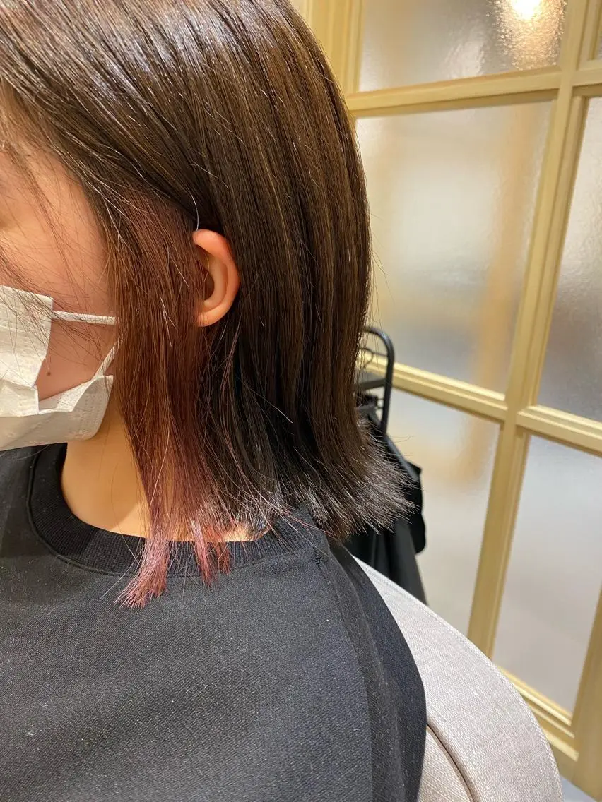 ミディアム カラー やまぐち あやみのヘアスタイル