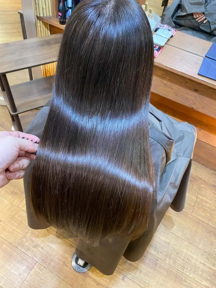 ロング パーマ 縮毛矯正 カット トリートメント 菅村 勇亮のヘアスタイル