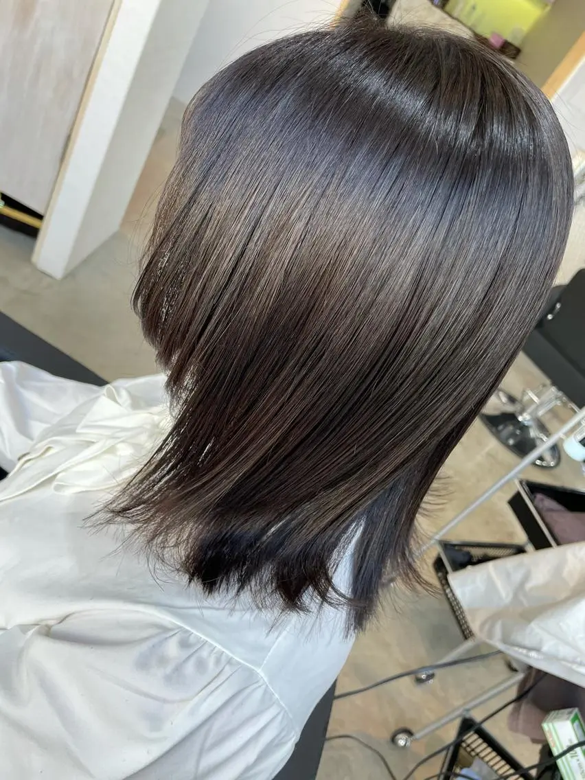 ミディアム カラー グレージュ ♡ yumaのヘアスタイル