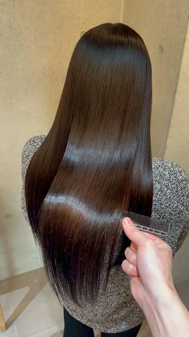 ロング 縮毛矯正 トリートメント 癖撃退し隊 髪質改善 専門 服部 栄のヘアスタイル