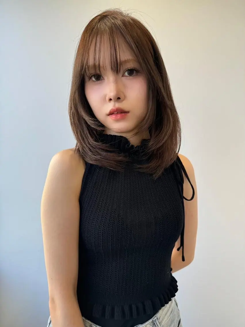 ミディアム カラー ブラウンカラー レイヤーカット 透明感オリーブ🫒/ 赤み消し/ヒロのヘアスタイル