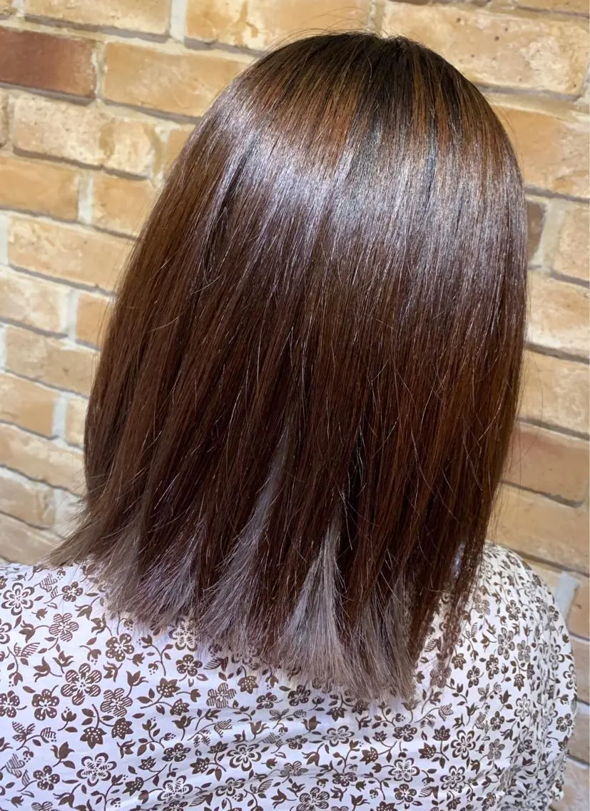 ミディアム カラー アッシュ シルバー シルバーアッシュ 💜Rebre** Mayu💜のヘアスタイル