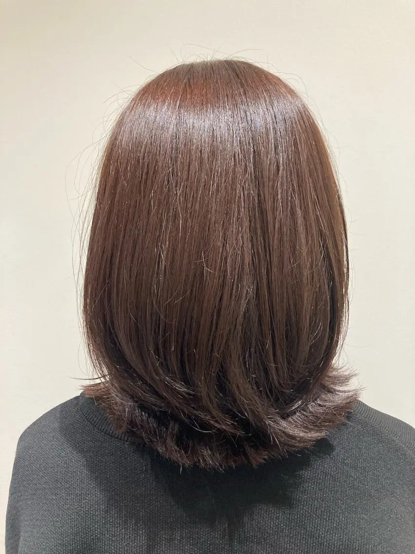 カラー ブラウンカラー オレンジ オレンジブラウン ヘアカラー 折本 沙織のヘアスタイル