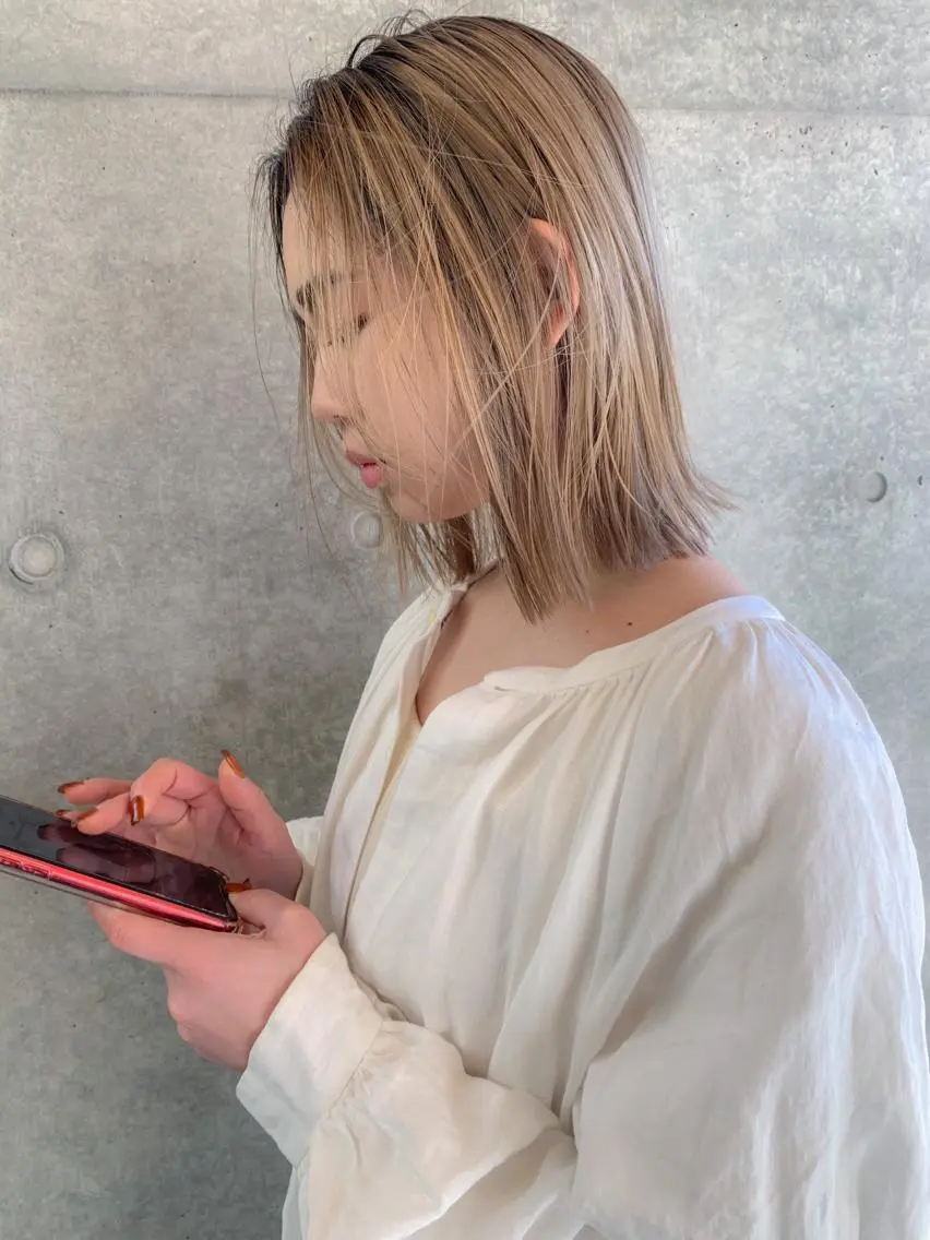 ミディアム カラー ベージュカラー ハイトーンカラー ミルクティーベージュ 髪質改善 topstylist fukudaのその他イメージ