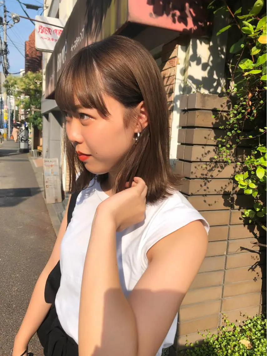 ミディアム カラー ベージュカラー ブリーチ ケアブリーチ ミルクティーベージュ Pia ツボイ ケイタのヘアスタイル