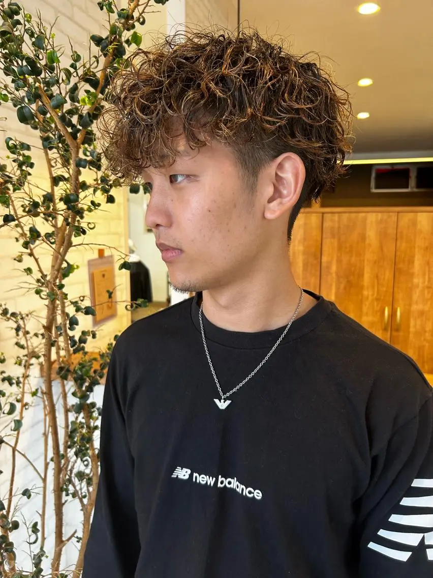 ショート カラー パーマ ヘアアレンジ メンズ ❣️倉敷❣️美髪 カラー能登一成のヘアスタイル