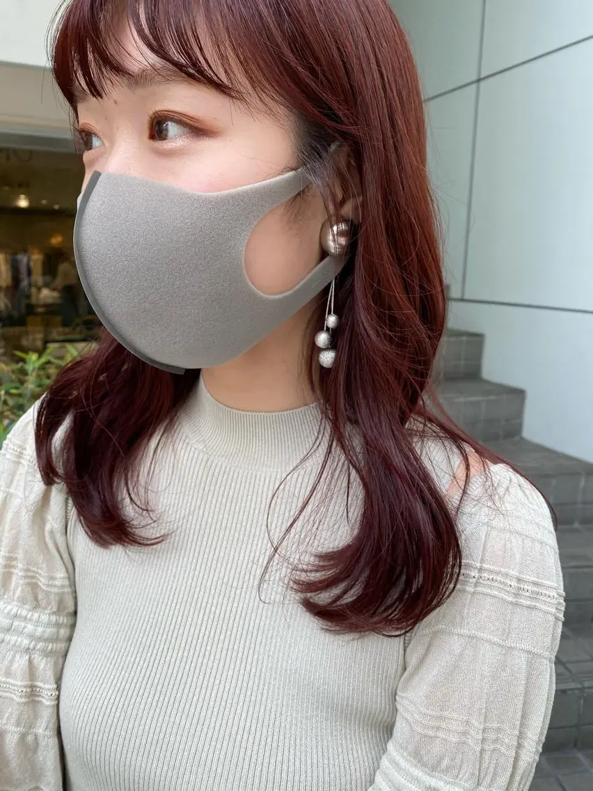ミディアム カラー ヘアアレンジ マツエク・マツパ ボルドーカラー レッドカラー ヘアカラー トリートメント ヘアセット 透明感カラー🫧ヘア セット🫧松本菜月の眉毛・アイブロウイメージ