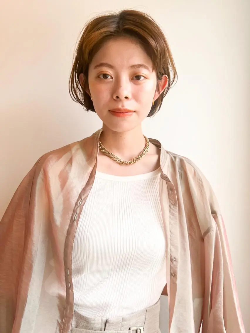 ショート カラー パーマ ショートボブ アディクシーカラー ブリーチ ブロンド ブルーカラー カット ヘアカラー CEINE+ officialのヘアスタイル
