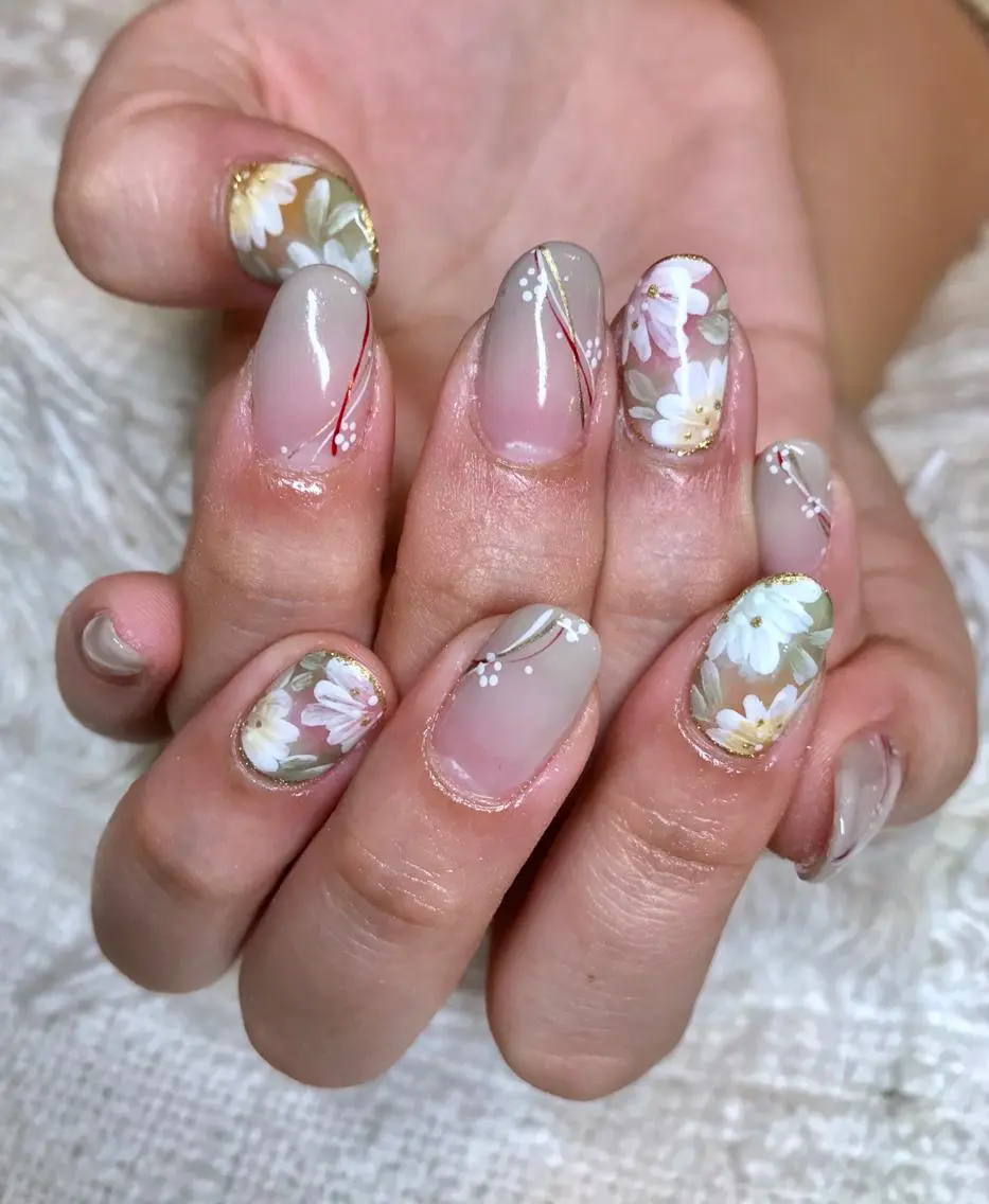 ミディアム カラー パーマ ヘアアレンジ キッズ ネイル 成人式 成人式 el. by Aoのネイルデザイン