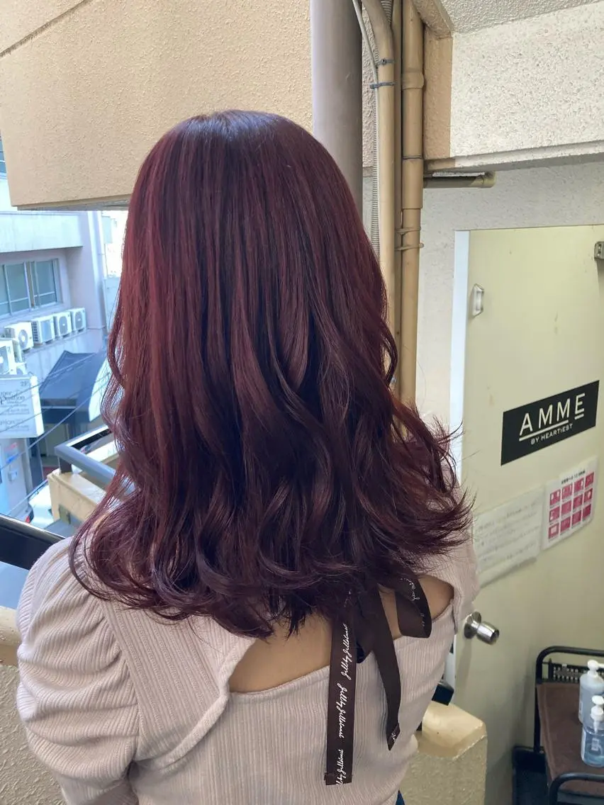 セミロング カラー レッドカラー 🌸髪質改善特化🌸 店長 ゆうやのヘアスタイル