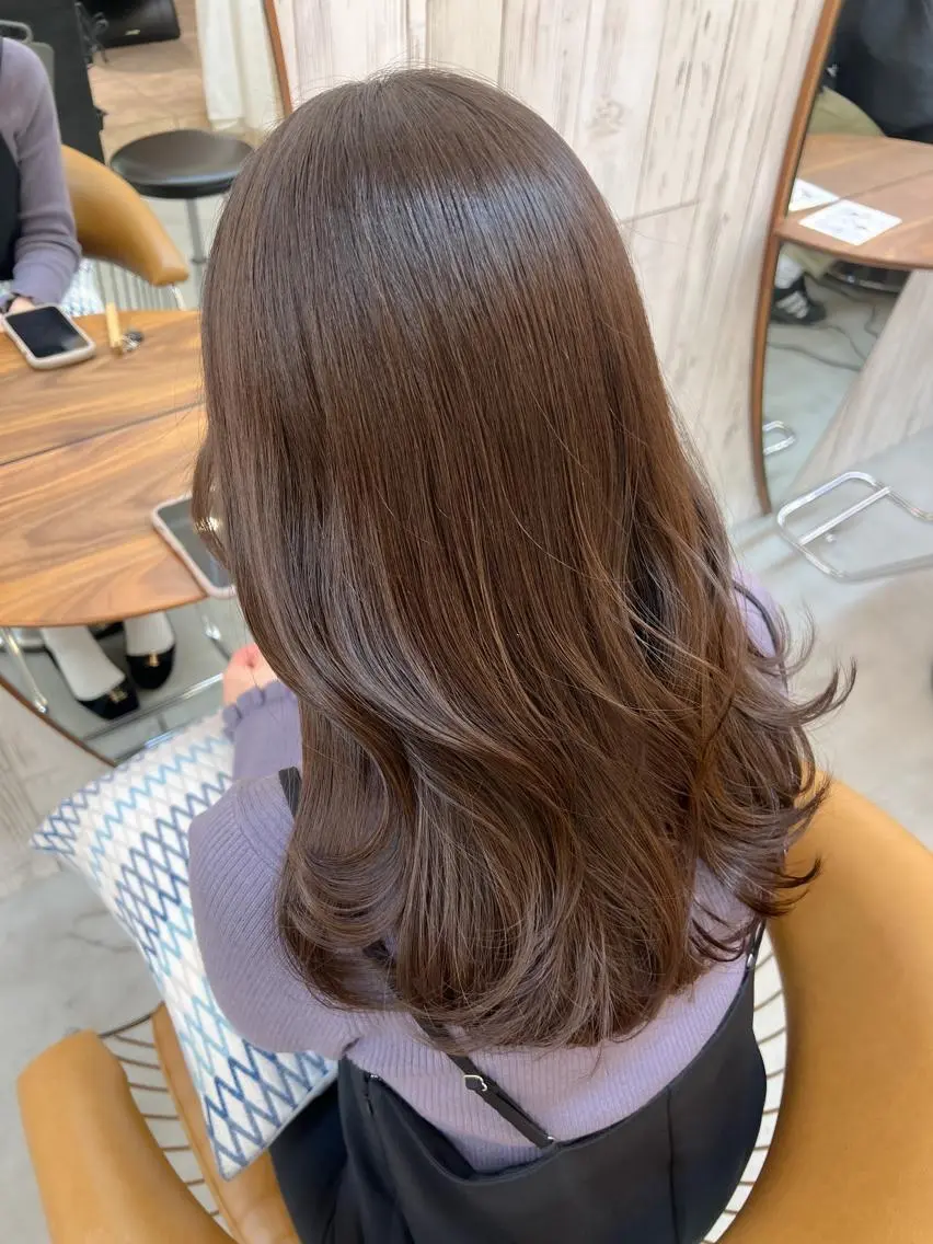 ミディアム カット ヘアカラー トリートメント 🌷レイヤー縮毛/ 艶ｶﾗｰ/ami🌷のヘアスタイル