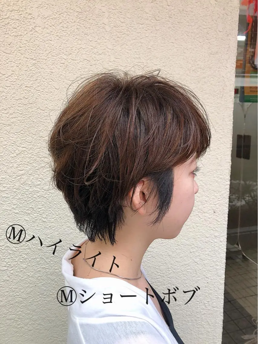 ショート カラー パーマ ヘアアレンジ 【白髪ぼかし 専門GBG】自由が丘のヘアスタイル