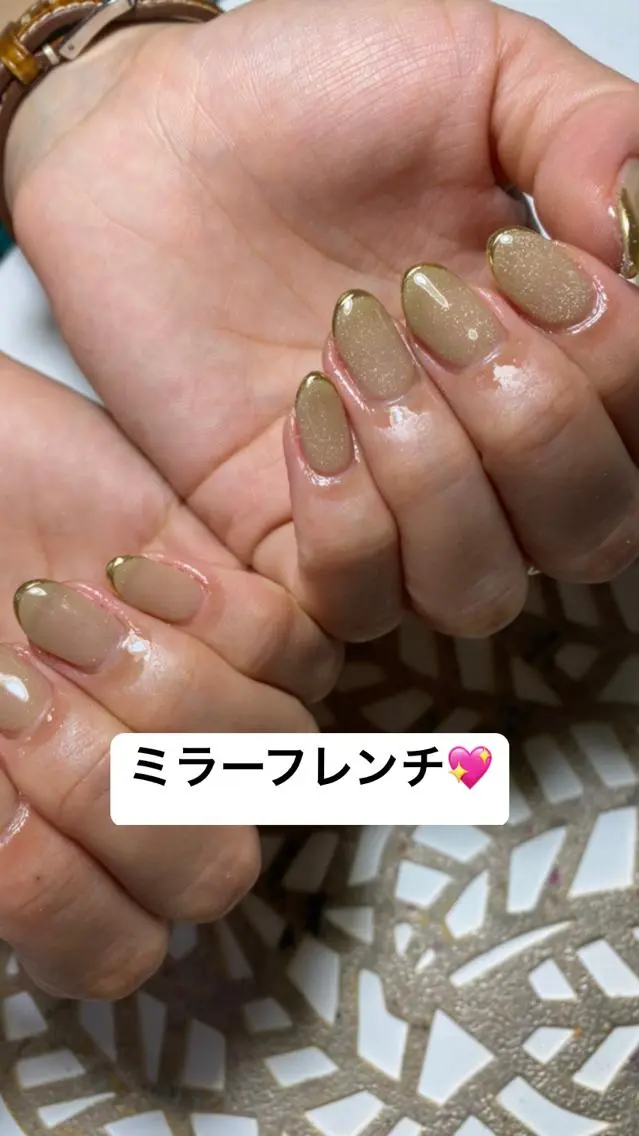 ネイル フレンチネイル ミラーネイル 艶々の美爪を〜 【リリアーナ】のネイルデザイン