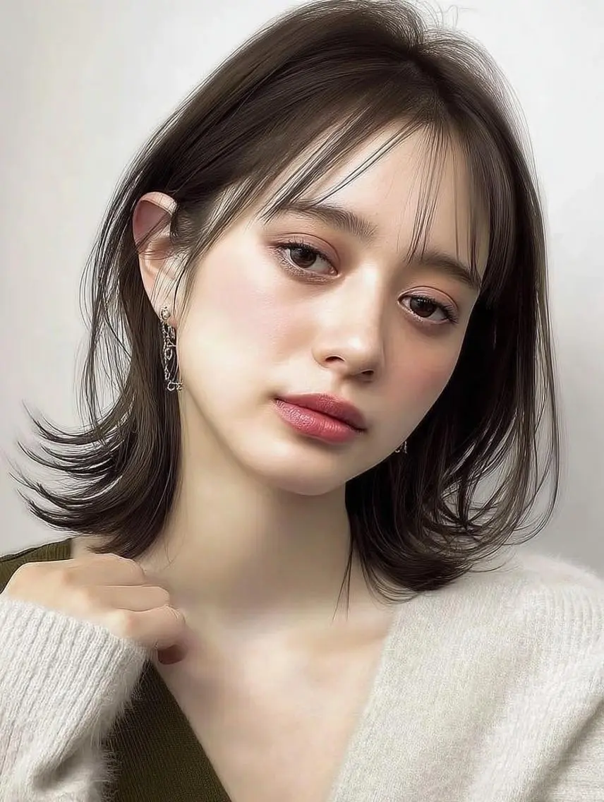 ミディアム 髪質改善 縮毛矯正 カット ヘアカラー 大久保 雪乃🌛のヘアスタイル