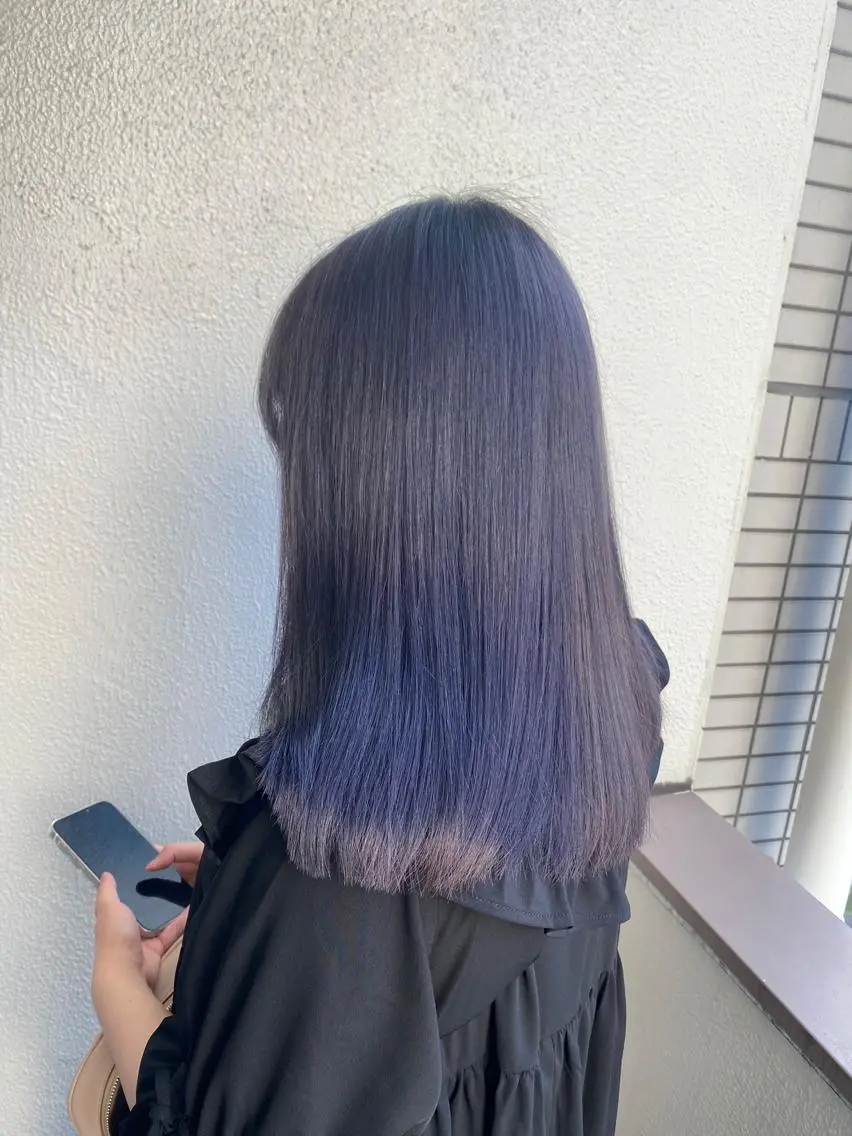 セミロング カラー エフェクトブリーチ 🌟前澤啓太朗のヘアスタイル