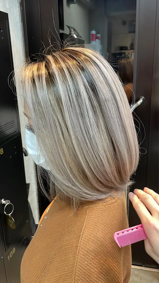 ミディアム カラー バレイヤージュ レイヤーカット メンズ韓国ヘア👹 KAJIのヘアスタイル