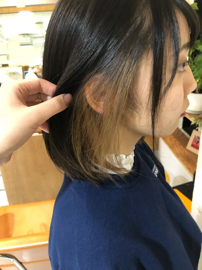 ミディアム カラー ヘアアレンジ メンズ キッズ ネイル マツエク・マツパ 透明感カラー🤎 ゆりのヘアスタイル