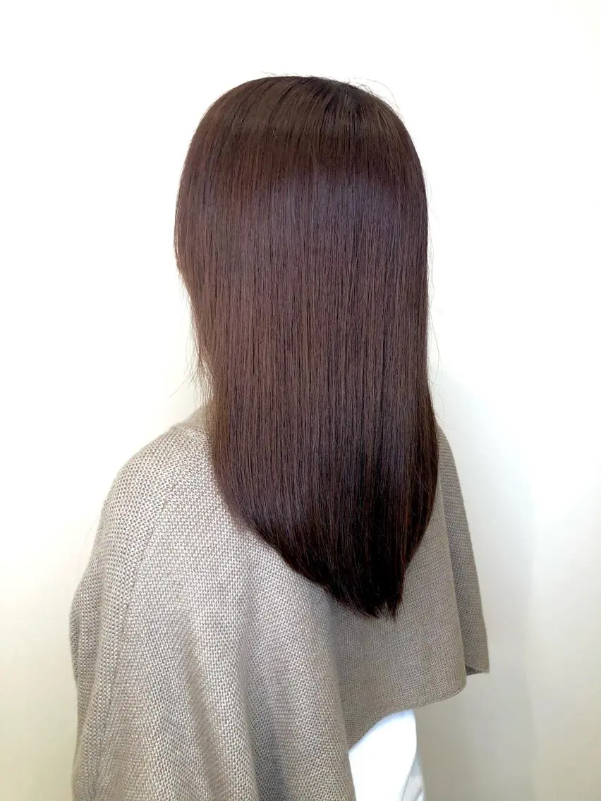 セミロング 髪質改善 トリートメント カット 縮毛矯正 トリートメント N4C エヌフォーシーのヘアスタイル