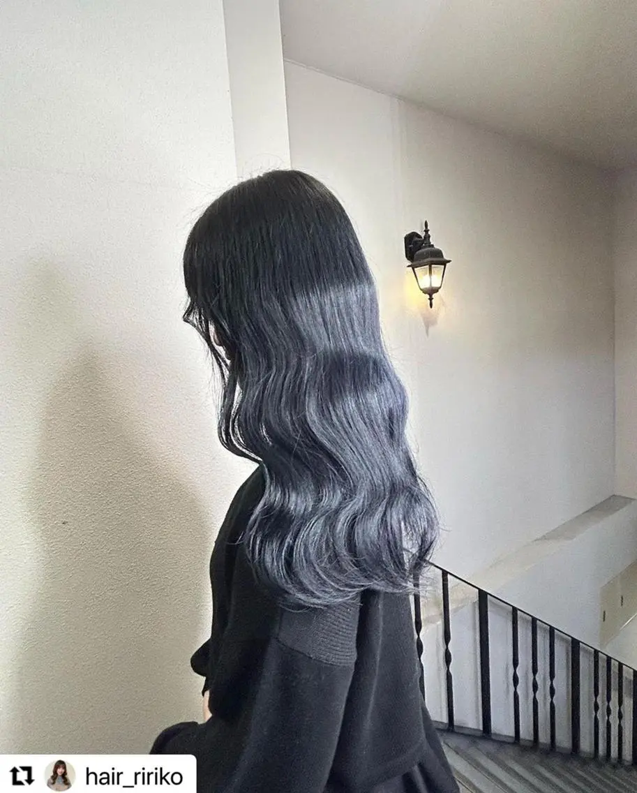ミディアム カラー メンズ メンズブリーチ アッシュ 黒髪 ブリーチ ブルーカラー 🩷Eny terrace🩷のヘアスタイル