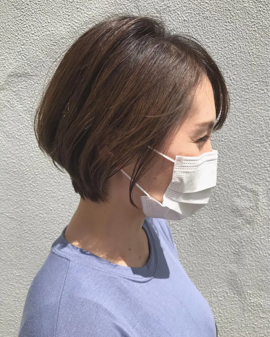 ショート カット ヘアカラー 縮毛矯正 トリートメント ayane⭐️ボブ・ ショート・パーマのヘアスタイル