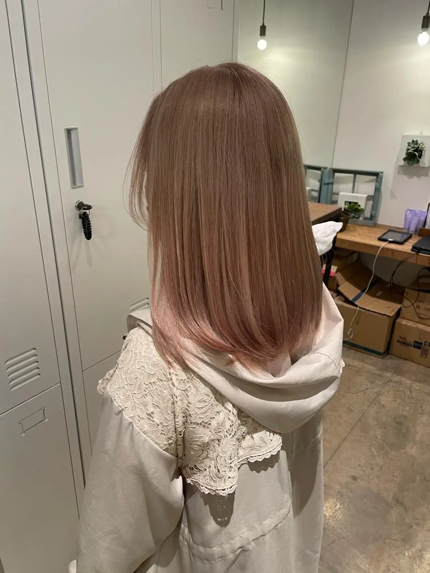 セミロング カラー カット ヘアカラー トリートメント 【完全個室】髪質改善 暖色カラー/山崎唯奈のヘアスタイル