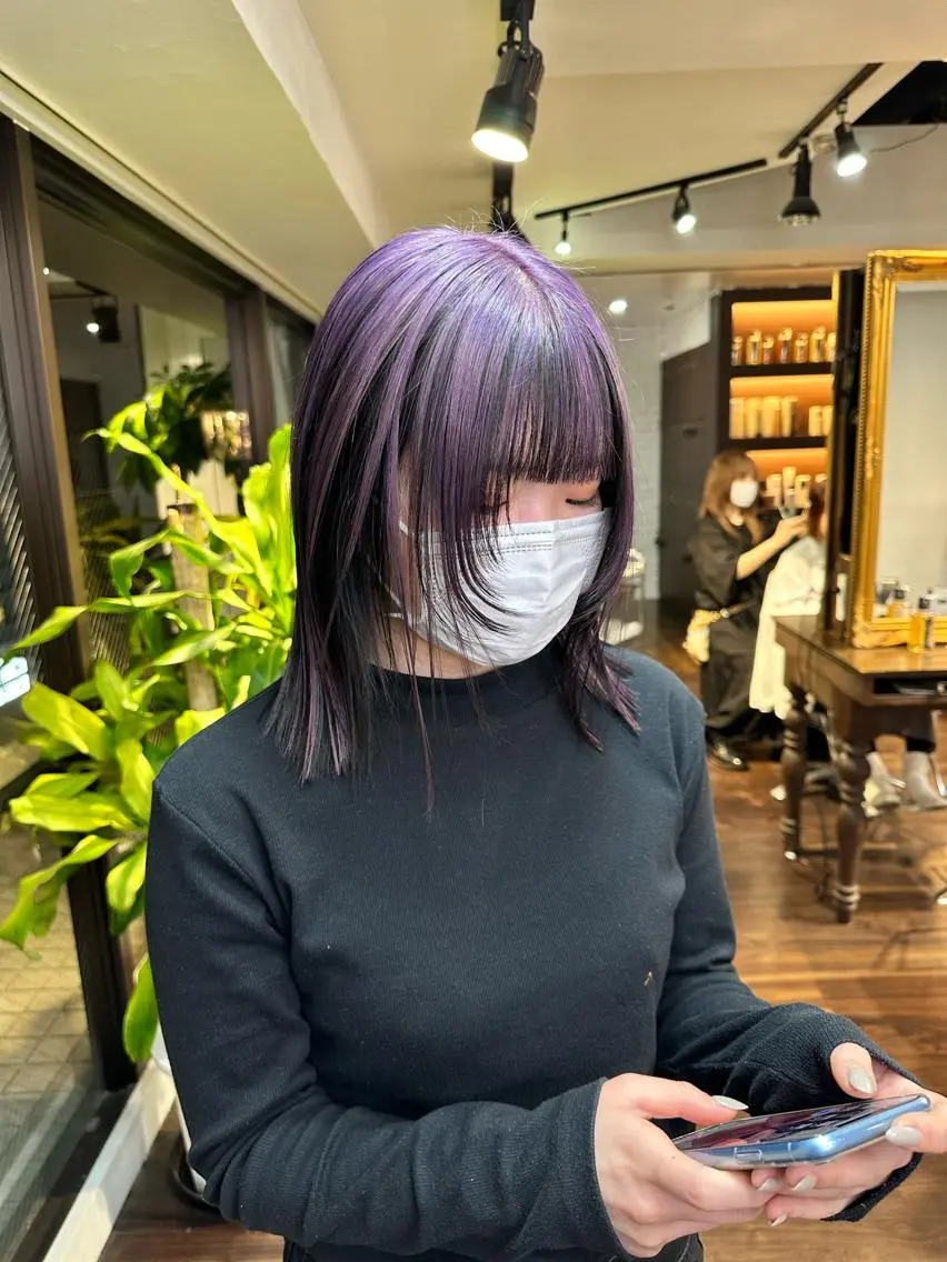 ミディアム カラー アディクシーカラー ブリーチ ブロンド ケアブリーチ デザインカラー ワンホンヘア ケラチン/Kaitoのヘアスタイル