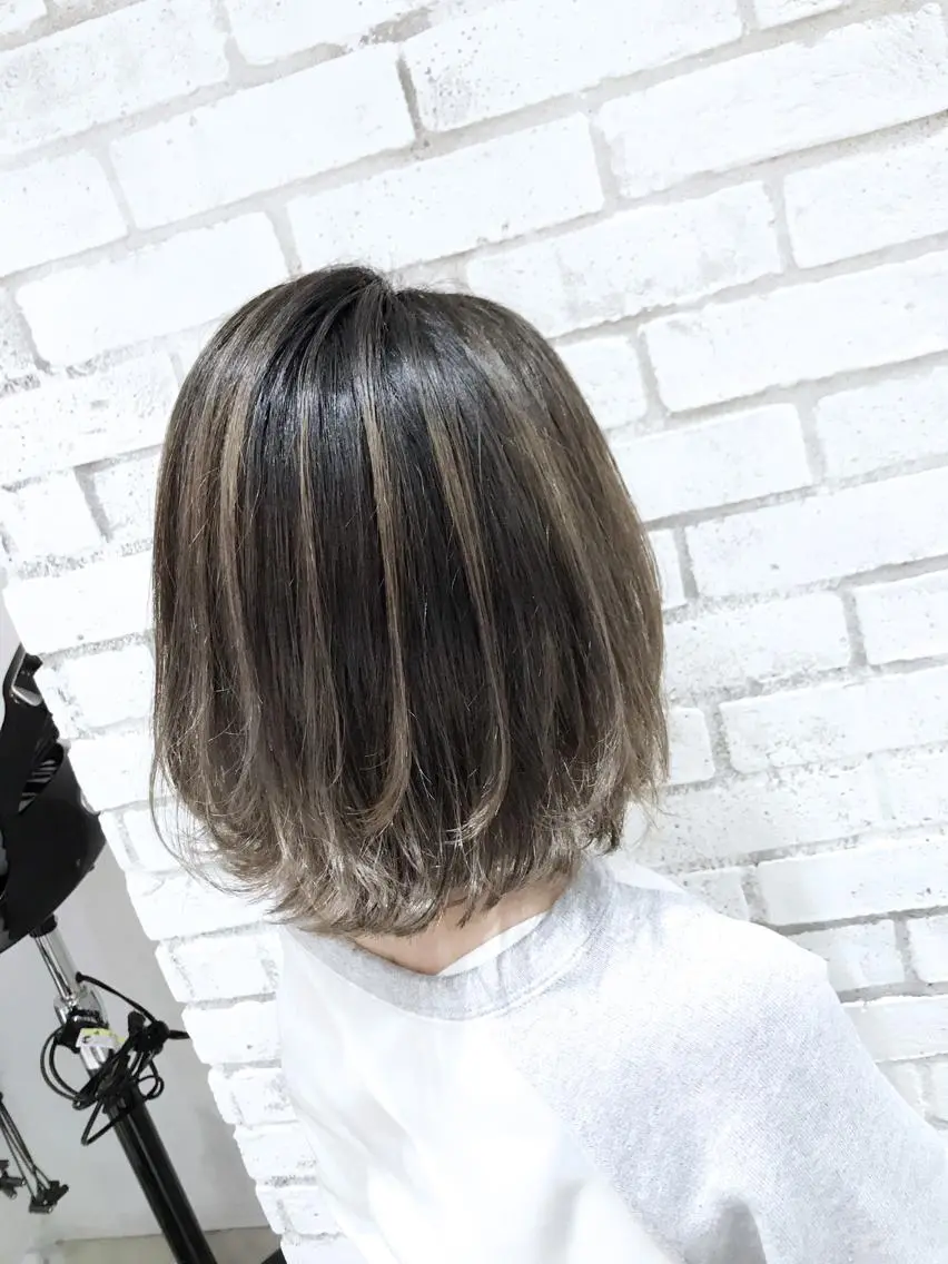 セミロング カラー パーマ ヘアアレンジ メンズ キッズ ネイル マツエク・マツパ バレイヤージュ/ 髪質改善/渡邉悟🌱のヘアスタイル