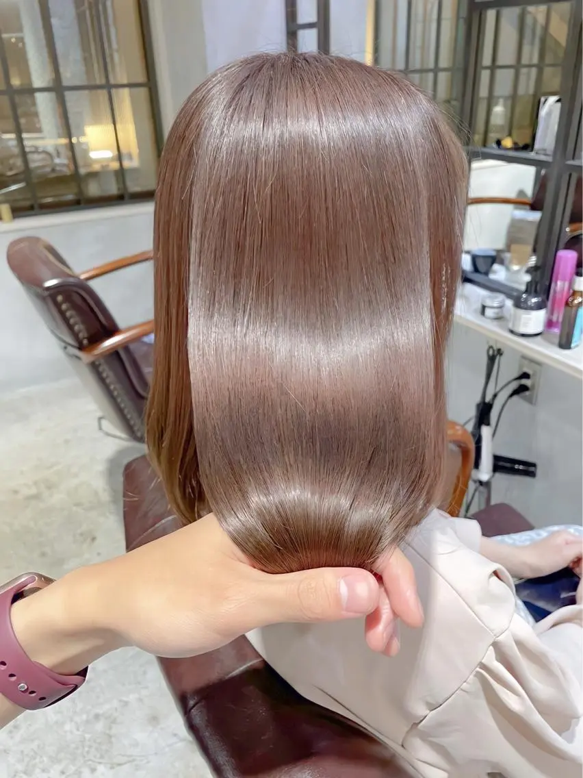セミロング カラー 髪質改善/縮毛矯正/ トリートメント/庭田のヘアスタイル