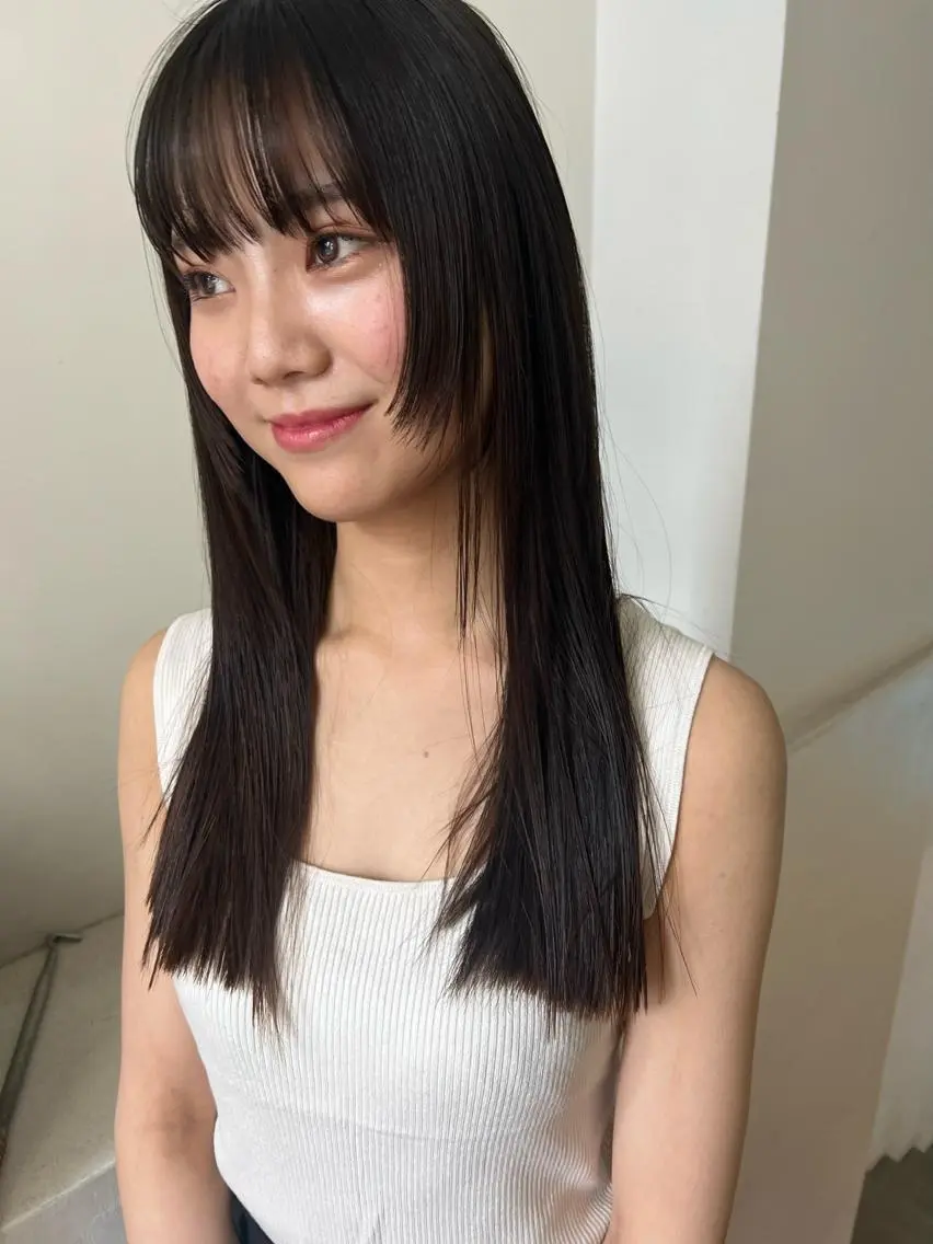 ロング 髪質改善 トリートメント 顔周りカット/透明感 カラー✂️MEIのヘアスタイル