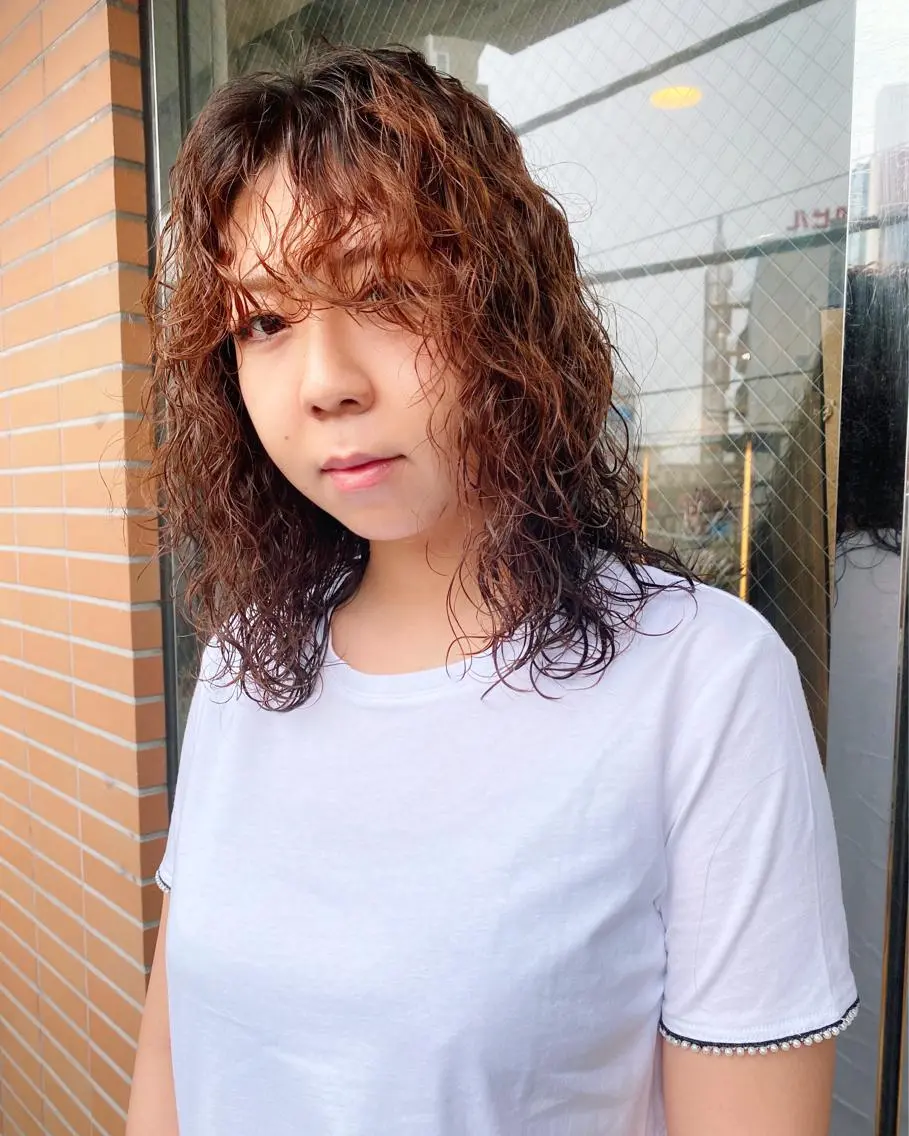 パーマ ミウ☆ ブリーチダブルカラーのヘアスタイル