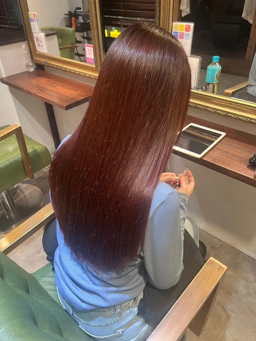 ロング カラー ショートボブ ボブ くびれヘア 顔周りカット ロング カット ヘアカラー トリートメント newi saLyu ネウィ サリューのヘアスタイル
