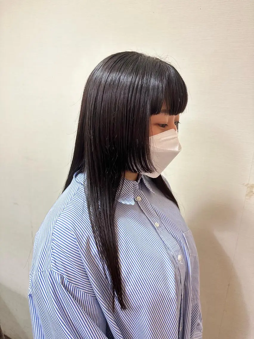 ロング カラー カット 縮毛矯正 ハマベ イクト FLORENのヘアスタイル