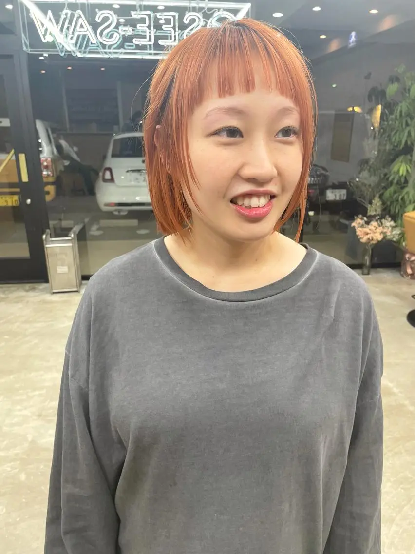 ショート カラー オレンジ オン眉 LOBBY HIMERIのヘアスタイル