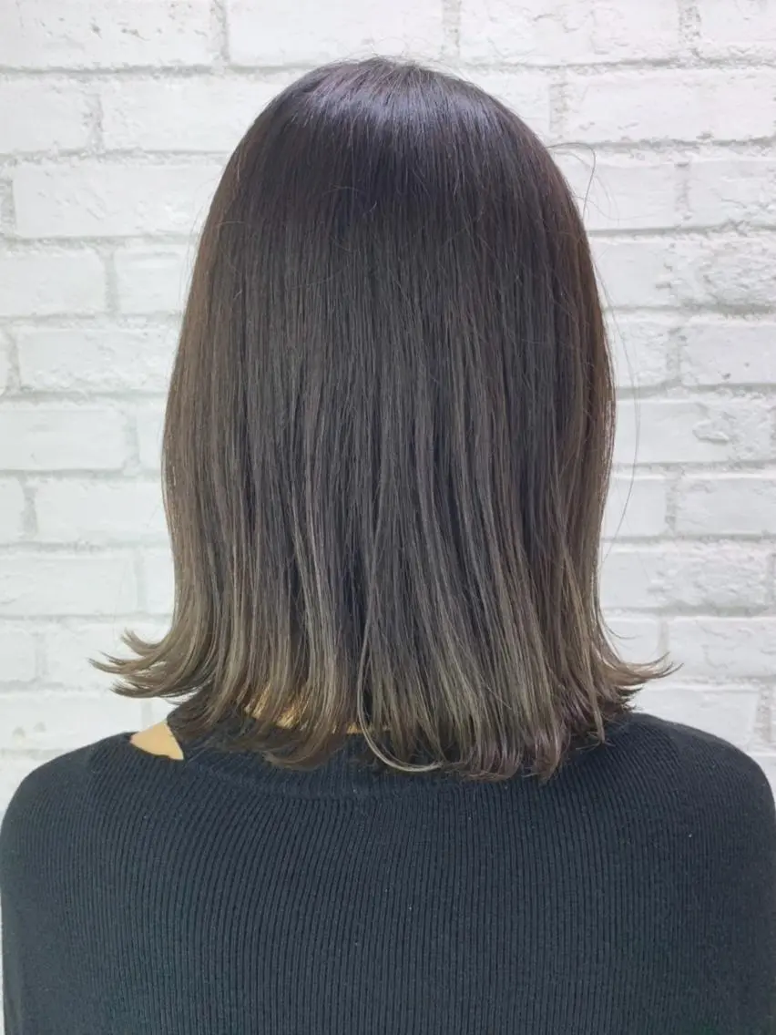 ミディアム カラー パーマ ヘアアレンジ ブラウンカラー ダークブラウン ボブ ITbyALBUM 中野店のヘアスタイル