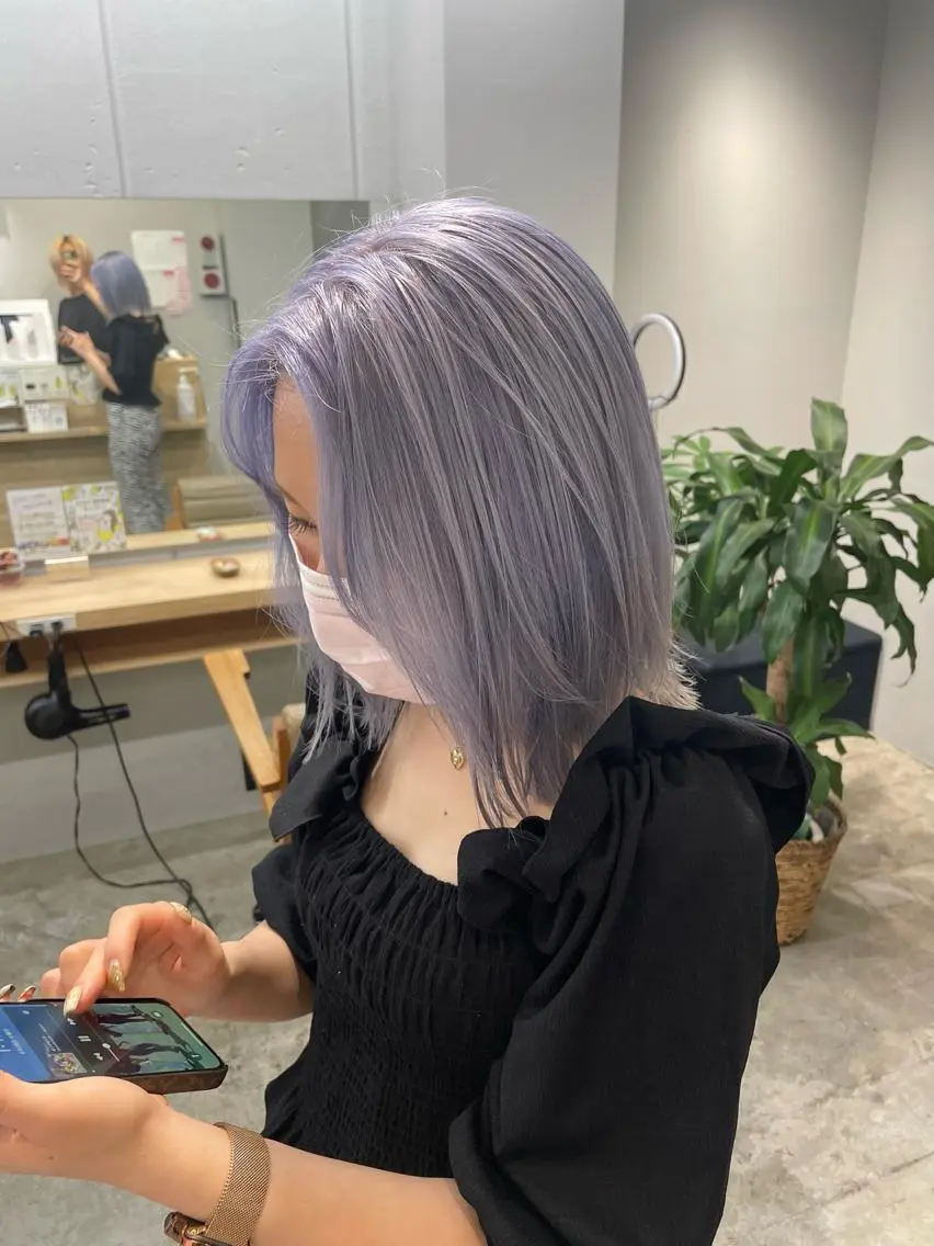 ミディアム ヘアカラー SAEKI【ior 】北千住店ブリーチのヘアスタイル