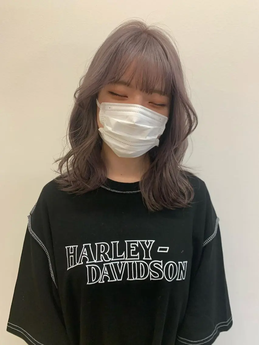 ミディアム カラー 鈴木 まりやのヘアスタイル