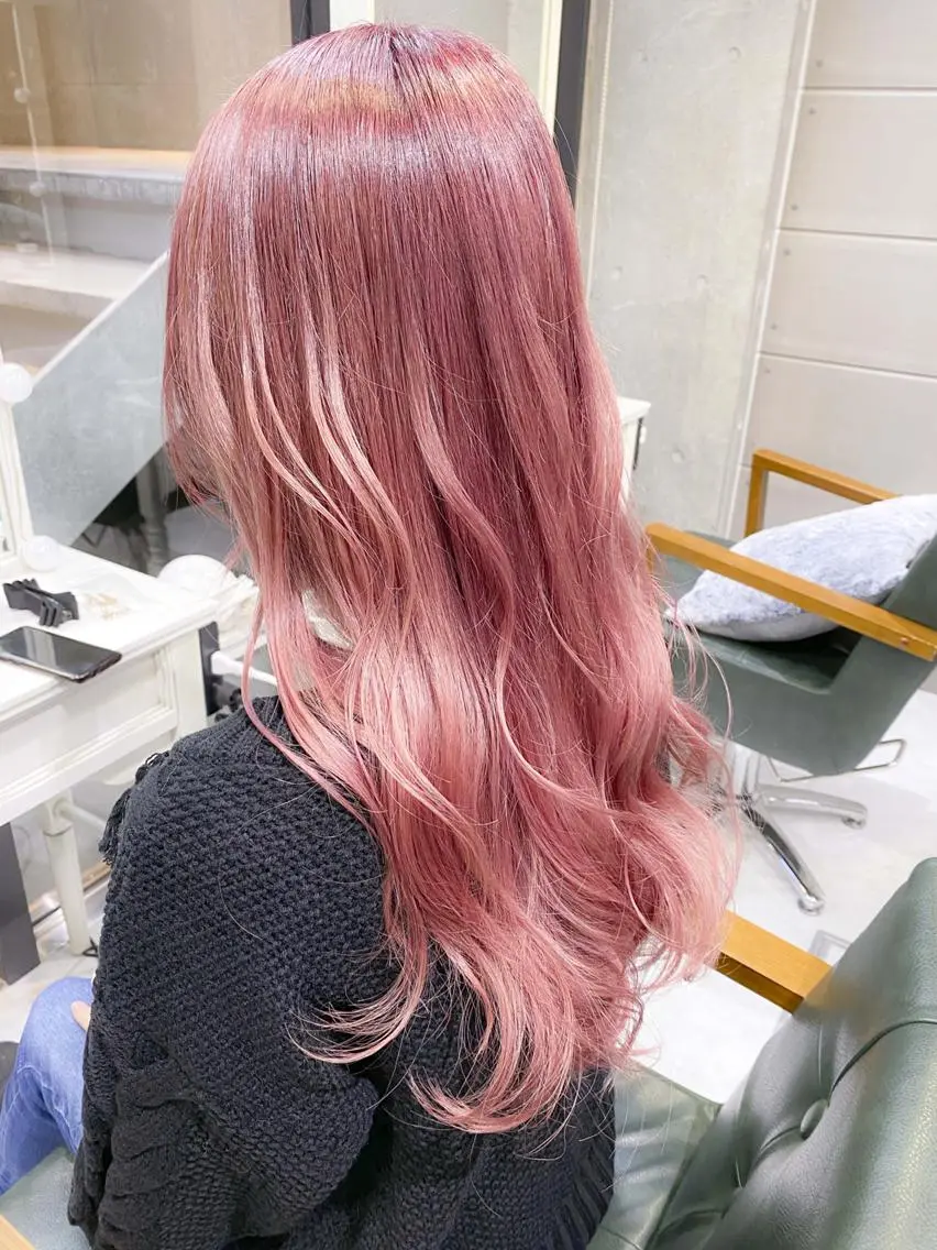 セミロング カラー ヘアアレンジ 成人式 グレージュ ピンクカラー ボブ デート モテ髪透明感❤️ デイズヘアカラーのヘアスタイル