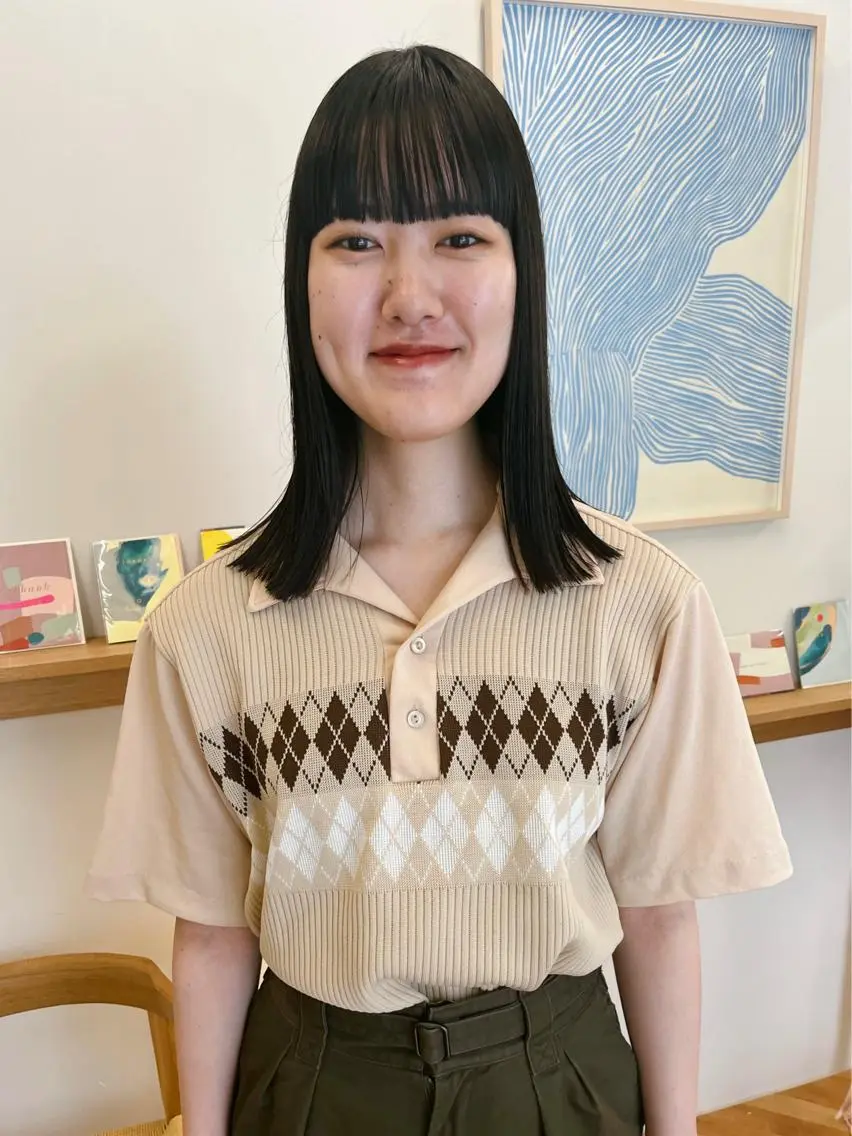 ミディアム カラー ワイドバング 西山 紗耶香🪽 透明感カラー/ボブのヘアスタイル