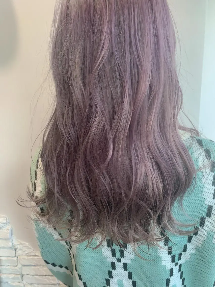 ロング カラー 透明感カラー ラベンダーカラー "小顔カット" Fuko.のヘアスタイル