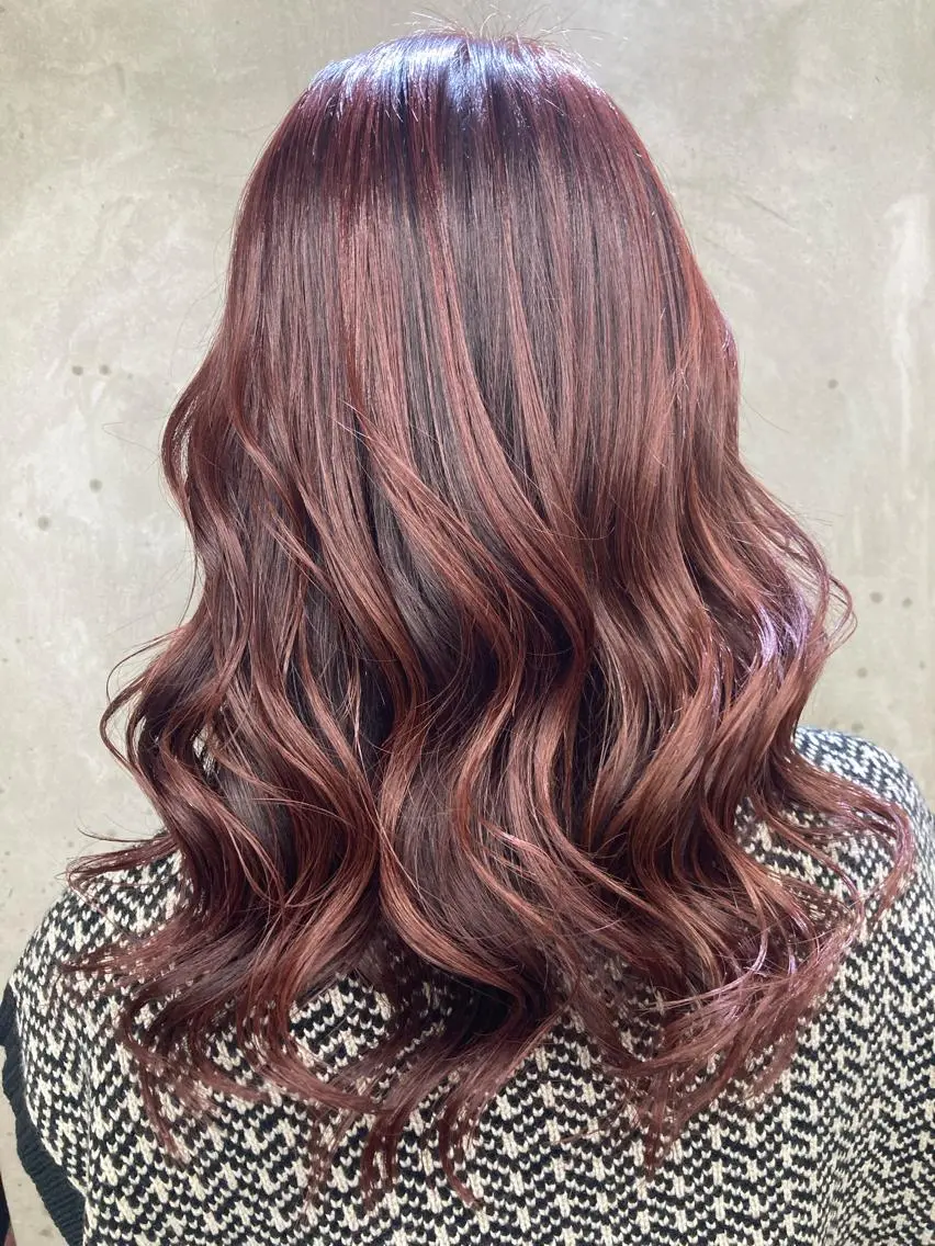 セミロング カラー ピンクカラー カット ヘアカラー トリートメント ブリーチ&似合せボブ 田中寛十のヘアスタイル