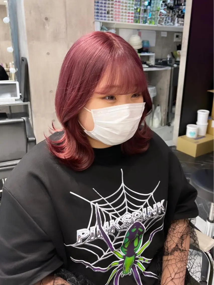 ミディアム カラー パーマ ヘアアレンジ メンズ キッズ ネイル マツエク・マツパ アイブロウ レイヤー/ダブル カラー/YURINAのヘアスタイル