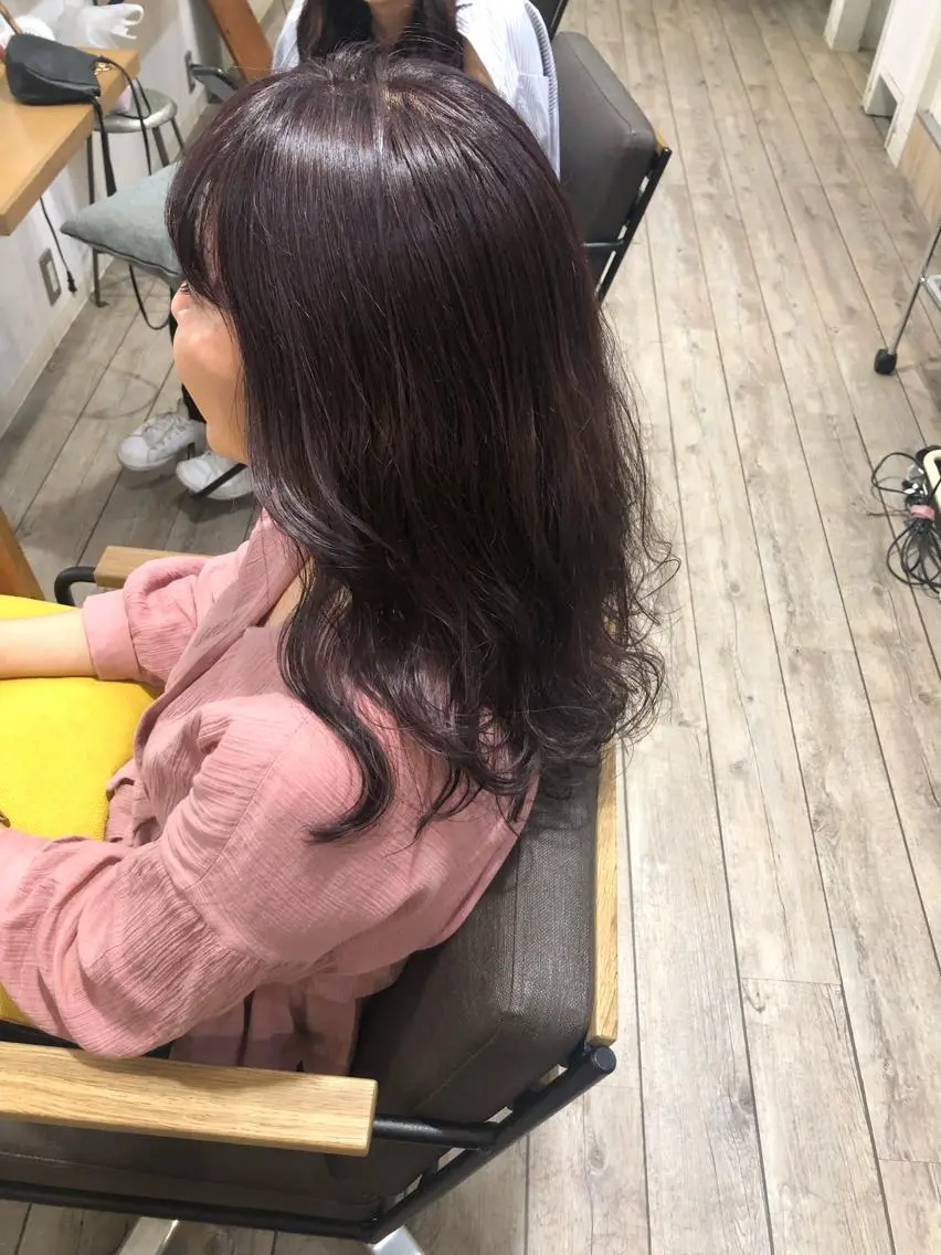 ミディアム カラー パーマ ヘアアレンジ 新宿/顔周りカット +レイヤー=しずく♩のヘアスタイル