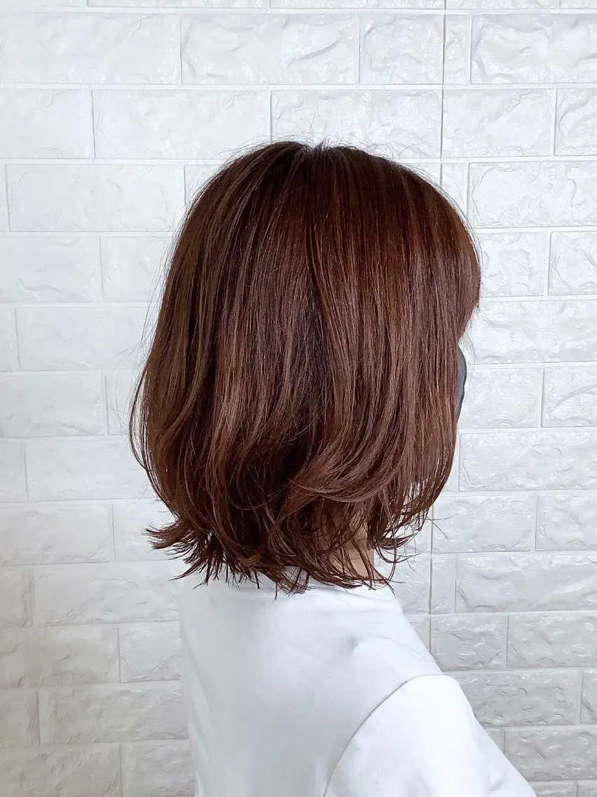ミディアム カラー 髪質改善縮毛矯正 美容師✂️山崎竜二のヘアスタイル