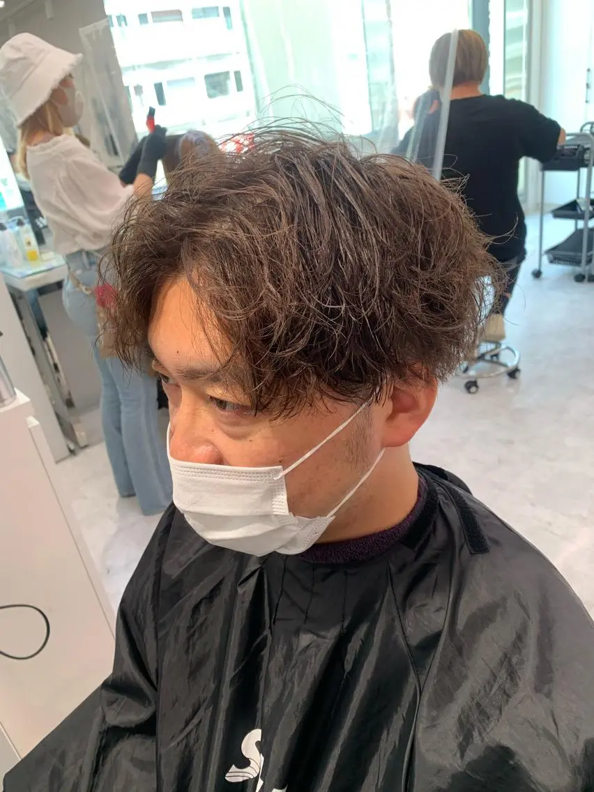 ショート カラー ヘアアレンジ メンズ カット パーマ ダブルカラー｜ なおき｜池袋美容師のヘアスタイル