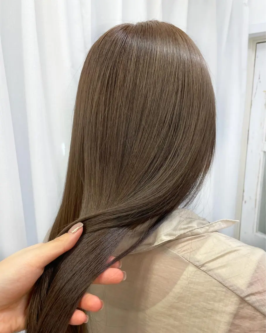 ロング カラー カット ヘアカラー トリートメント ヘアセット 韓国ヘア🤍髪質改善 🇰🇷AKANEのヘアスタイル