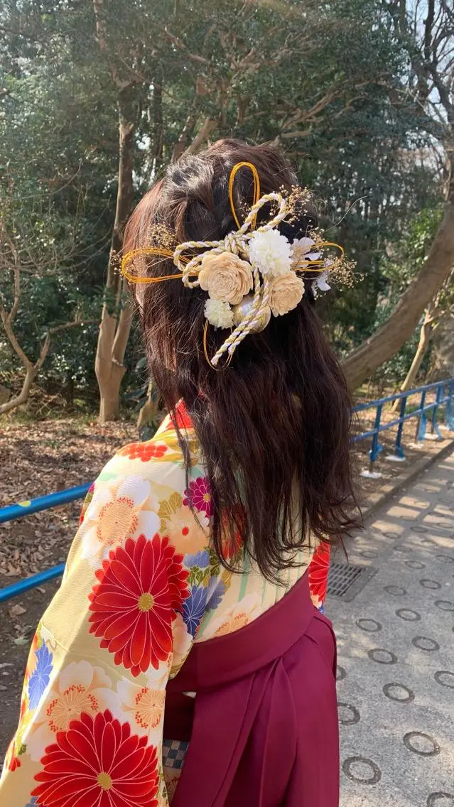 ヘアアレンジ 着付け ショート🌼パーマ 本間正子のヘアスタイル