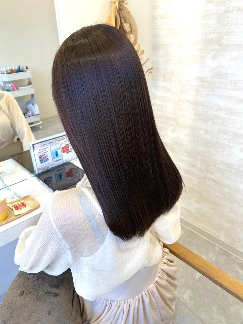 セミロング ヘアカラー トリートメント 髪質改善&ヘアケア 永山若奈のヘアスタイル
