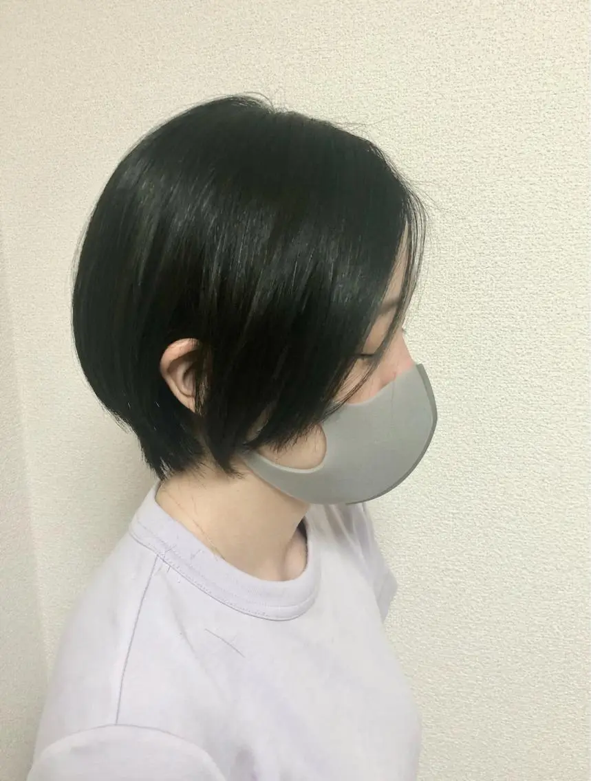 ショート ショートボブ ボブ ショートヘア 興津/韓国レイヤー ダブルカラー美髪縮毛のヘアスタイル